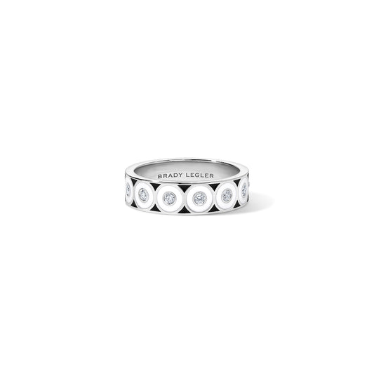 Saturn White Circle Ring - White Gold