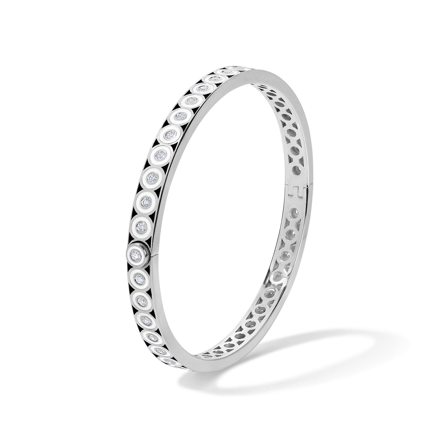 Saturn White Circle Bracelet - White Gold