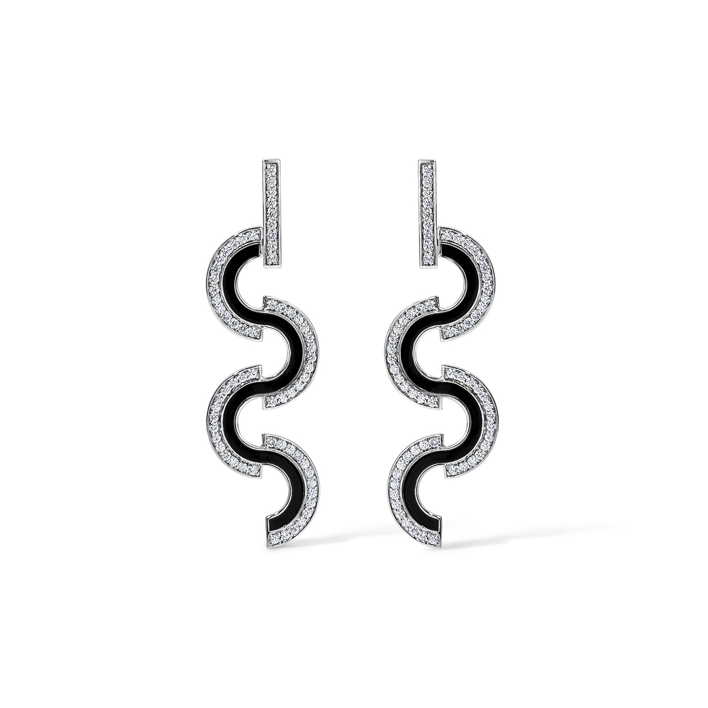 Wave Earrings - White Gold