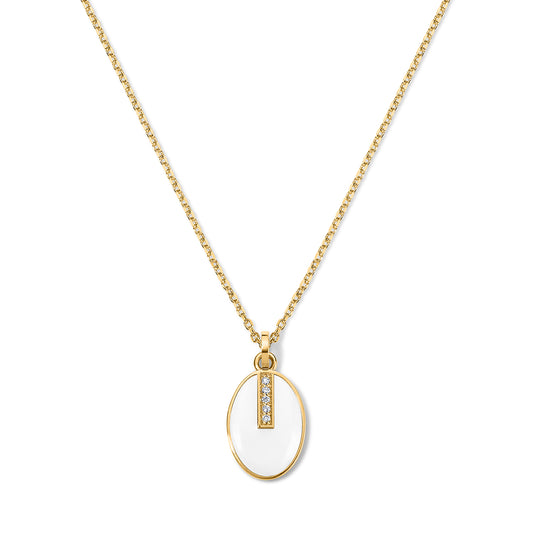Line Diamond Bar Pendant - Yellow Gold
