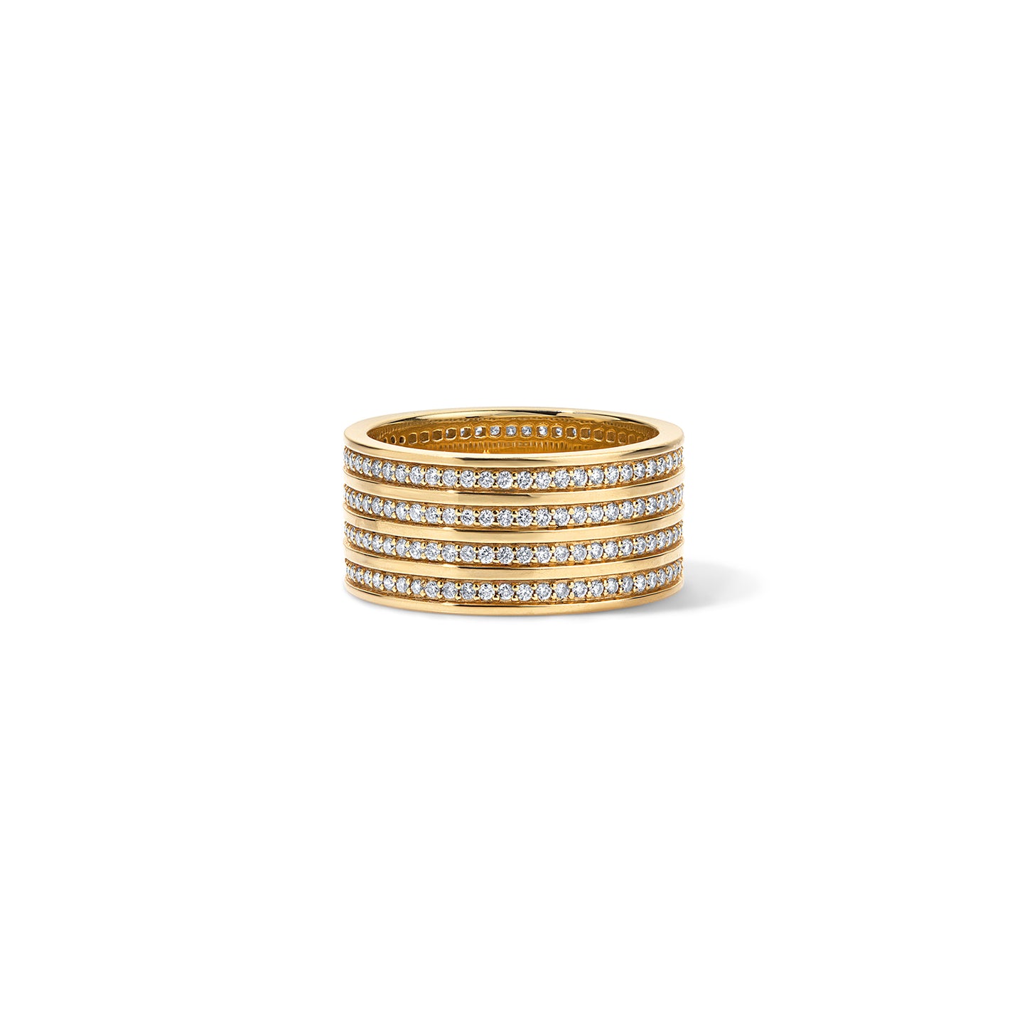 Line Four Band Ring - Yellow Gold