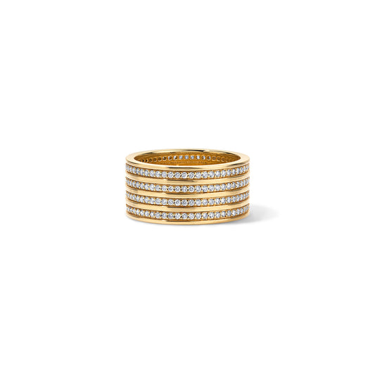 Line Four Band Ring - Yellow Gold