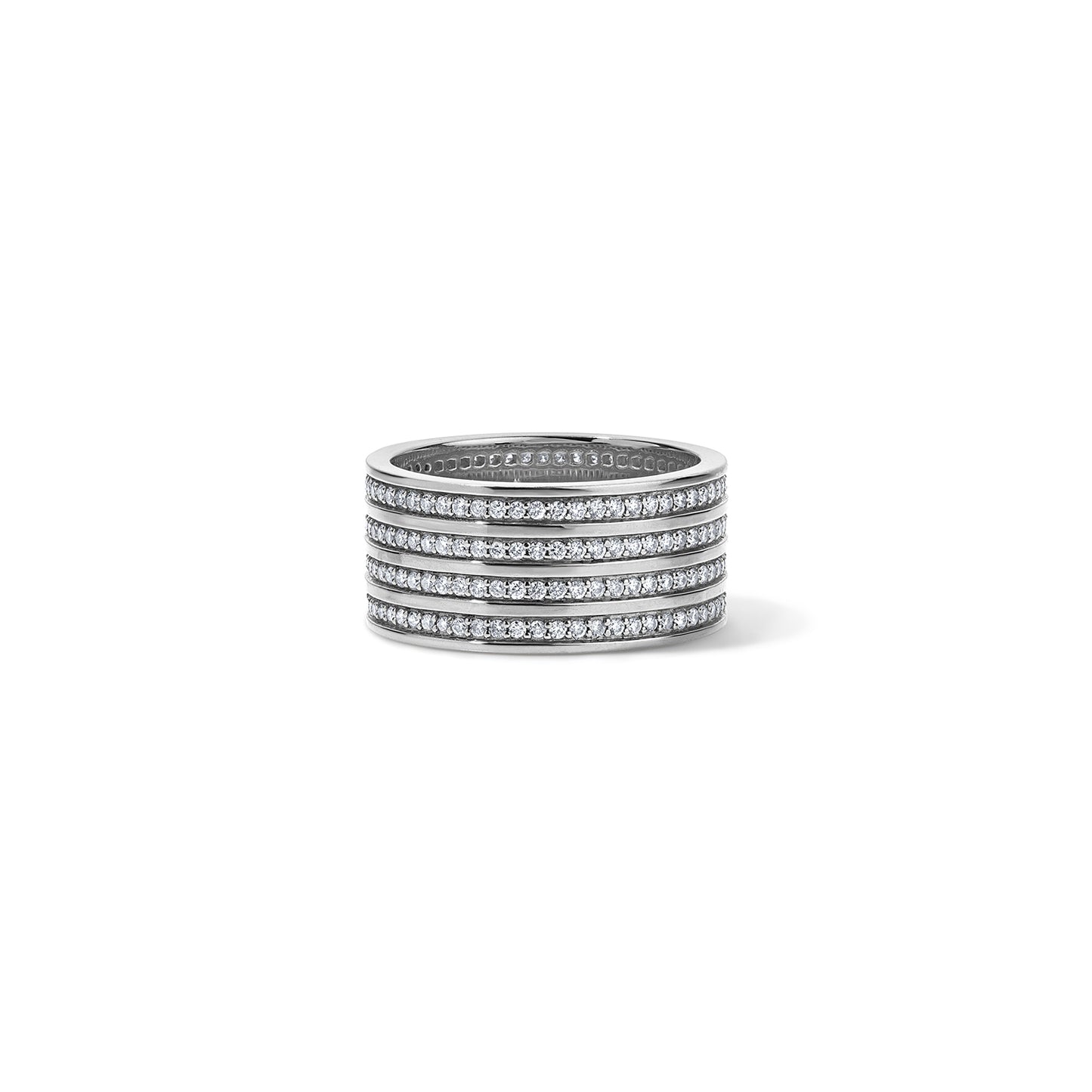 Line Four Band Ring - White Gold