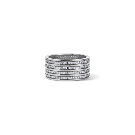 Line Four Band Ring - White Gold