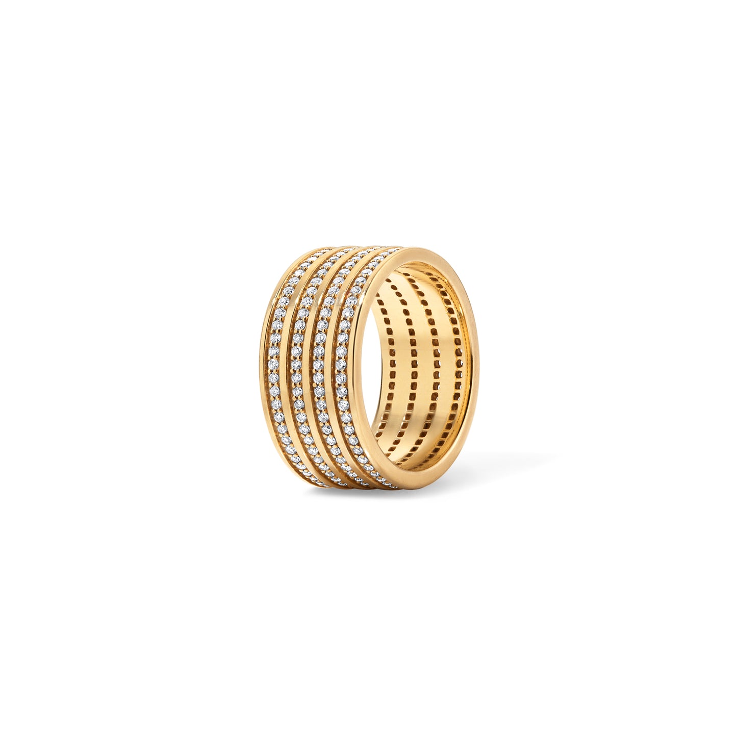 Line Four Band Ring - Yellow Gold